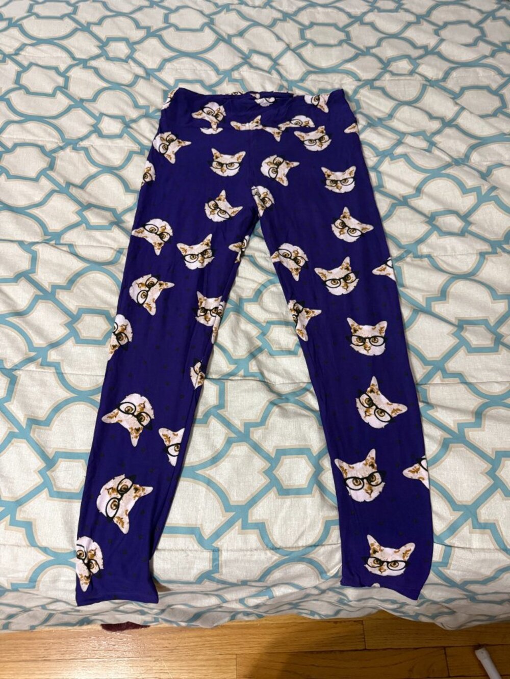NWOT LuLaRoe Purple Cat Glasses Leggings Tall & Curvy 💜